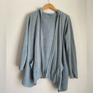 BAREFOOT DREAMS CozyChic ultra lite knit Hooded cardigan size large gray